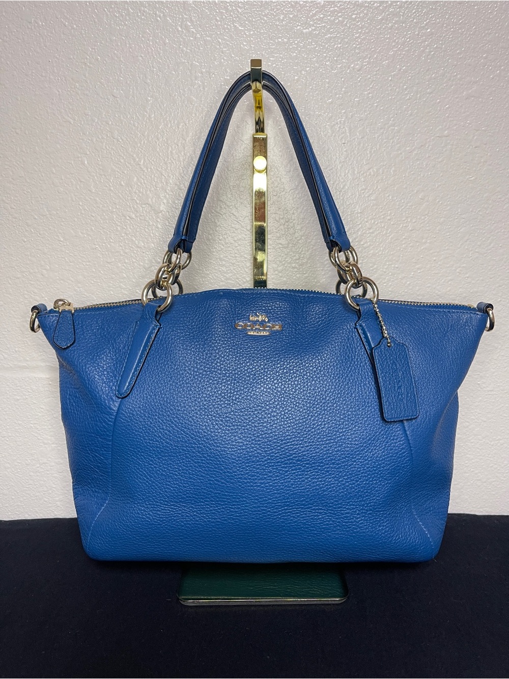 Coach Kelsey Satchel Royal Blue Pebbled Leather Shoulder Tote